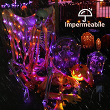 Carica l'immagine nel visualizzatore di Gallery, Halloween Luci Stringa Arancia Viola, BrizLabs 2 Pezzi 14M 120 LED Catena Luminosa Solare Esterno Impermeabile 8 Modalit