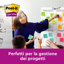 Carica l'immagine nel visualizzatore di Gallery, Post-it Foglietti Super Sticky, 6 Blocchetti (540 Fogli), 76 mm x 76 mm