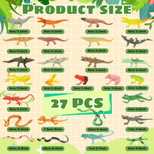 Carica l'immagine nel visualizzatore di Gallery, 27Pcs Rettile Giocattoli Figure Animali Figure Animali Plastica Rettile Serpente Lucertole Frog Crocodile Giocattoli Set