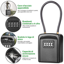 Carica l'immagine nel visualizzatore di Gallery, Diyife Cassetta Sicurezza per Chiavi, [Impermeabile] 4 Cifre