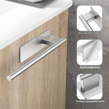 Carica l'immagine nel visualizzatore di Gallery, Porta Asciugamani Bagno Adesivo, Portasciugamani Adesivo Bagno, Porta Salviette da parete per Cucina in Acciaio Inox, Ar