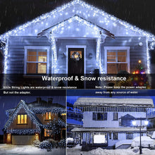 Carica l'immagine nel visualizzatore di Gallery, PhilzOps Cascata Luci da Esterno, 480 LED 19M Luci Natale Tenda Bianco Freddo Impermeabile 8 Modalità Catene Luminose Decorazione per Nataliazie Interno Casa Feste Finestra Giardino, Cavo Bianco