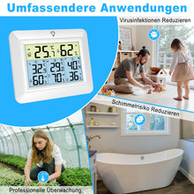Carica l'immagine nel visualizzatore di Gallery, Urageuxy Stazione meteo radio con 3 sensori esterni, stazione meteo con portata di 100 m, termometro digitale igrometro con retroilluminazione, registrazione MIN/MAX, facile da usare (bianco)