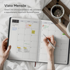 Diario 2025 di Smart Panda – Agenda 2025 Settimanale - Design Semplice per Stimolare la Produttività – Copertina Morbida, Intervalli di 30 Minuti A4, in Italiano
