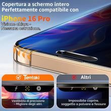 Carica l'immagine nel visualizzatore di Gallery, Tentoki 2 Pezzi Privacy Pellicola per iPhone 16 Pro/iPhone 17 (6.3'), Compatibile con Face ID, Durezza 9H+ Protezione Sc