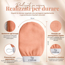 Carica l'immagine nel visualizzatore di Gallery, Guanto Esfoliante Corpo Per la Doccia, Viscosa Naturale al 100% - 2 pezzi