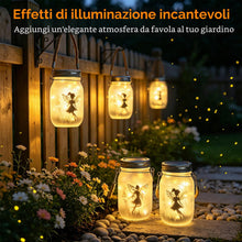 Carica l'immagine nel visualizzatore di Gallery, 2 Pezzi Lanterne Solari da Esterno Appendere, Fata Farfalla in Barattolo di Vetro, LED Lanterna Solare da Esterno, IP65 