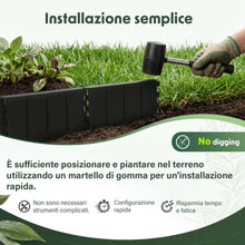 Carica l'immagine nel visualizzatore di Gallery, GARDENIX Bordo per prato, facile da installare, in plastica, nero, 5,15 m, bordatura per aiuole senza scavo, in plastica