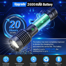 Carica l'immagine nel visualizzatore di Gallery, Torcia LED Ricaricabile 90000 lumen, Torcia LED Potente Tattica Ad Alto Lumen, Torcia Ad Alta Potenza, Super Luminosa, R