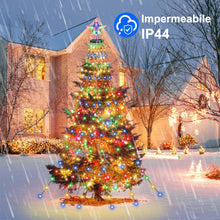 Carica l'immagine nel visualizzatore di Gallery, Luci Albero di Natale a Cascata con 410 LED e Stella Topper, Multicolore