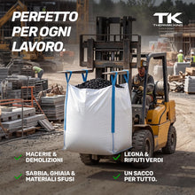 Carica l'immagine nel visualizzatore di Gallery, Sacco per il trasporto, per costruzioni in legno, rifiuti da giardino, sabbia ecc, 90 x 90 x 90 cm, portata 1000 kg (2)