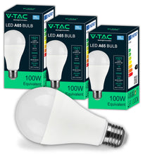 Carica l'immagine nel visualizzatore di Gallery, V-TAC 3x Lampadine LED A65 da 15W - SUPER LUMINOSE - 1521 Lumen - Attacco E27 - Lampadine Nuova Generazione - Equivalent