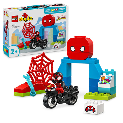 LEGO DUPLO Marvel L’Avventura in Moto di Spin, Gioco Educativo per Bambini e Bambine da 2 Anni con Moto Gicattolo, Playset Basato sulla Serie TV Spidey e i Suoi Fantastici Amici 10424