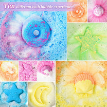 Carica l'immagine nel visualizzatore di Gallery, DUAIU Bombe da Bagno,10 Pezzi Bombe da Bagno Bambini Profumate Set Regalo,Fatte a Mano,Bomba da Bagno Arricchite con Sal