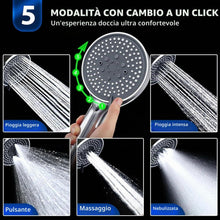 Carica l'immagine nel visualizzatore di Gallery, Soffione Doccia, Doccino per Doccia Alta Pressione Risparmio Idricocon con 2m Tubo Doccia, Doccetta per Doccia con 5 Mod