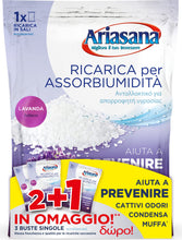 Carica l'immagine nel visualizzatore di Gallery, Ariasana Ricarica in Sali Assorbiumidità Fragranza Lavanda Formato Convenienza di 2 Buste da 450 Grammi + 1 Busta da 450