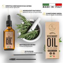 Carica l'immagine nel visualizzatore di Gallery, Olio di Rosmarino per Capelli, Stimola la Crescita e Previene la Caduta, Rinforzante con Lino e Biotina, Nutre il Cuoio 