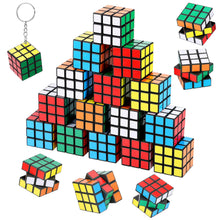 Carica l'immagine nel visualizzatore di Gallery, 30 Pezzi Cubo di Rubik Mini 3x3, Piccoli Rompicapi con Portachiavi Bambini