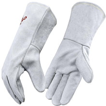 Carica l'immagine nel visualizzatore di Gallery, MYSAFETY 36 CM,Guanti Lavoro Resistenti al Calore in Pelle, Bianco