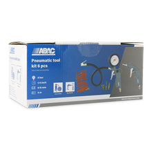 Carica l'immagine nel visualizzatore di Gallery, ABAC Kit Accessori per Compressore 6 Pezzi G-813, Inclusi Gonfiagomme con Manometro, Pistola di Soffiaggio, Tubo a Spira