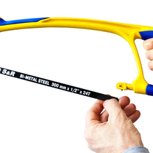Carica l'immagine nel visualizzatore di Gallery, S&amp;R Seghetto ad Arco Professionale per Metallo 300mm - Lama Bimetallica Ultra Resistente, Taglio di Ferro e Alluminio, M
