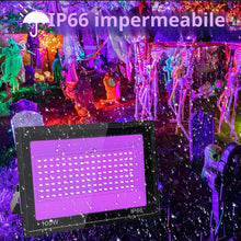Carica l'immagine nel visualizzatore di Gallery, 100W Faretto UV LED, IP66 Impermeabile Luce Nera UV, 395-400nm LED Luce Nera, Lampada uv Con Interruttore per Halloween,