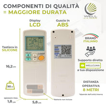 Carica l'immagine nel visualizzatore di Gallery, Wellclima Telecomando Universale per Condizionatori Daikin, Compatibilità Garantita, Design Simile all'Originale, Fino a