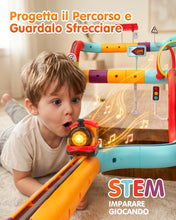 Carica l'immagine nel visualizzatore di Gallery, hahaland Trenino Elettrico per Bambini 64 Pezzi, Set STEM Pista Trenino 3D
