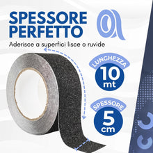 Carica l'immagine nel visualizzatore di Gallery, Nastro Antiscivolo 10 Metri per Scale e Gradini | 1 Rotolo 5cm x 10m | R13 Alta Aderenza Testato SGS | Adesivo Forte per