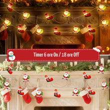 Carica l'immagine nel visualizzatore di Gallery, Stringa natalizia 2,3 metri 20 LED Bianco caldo Babbo Natale con timer Le luci natalizie per interni sono perfette per f