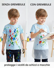 Carica l'immagine nel visualizzatore di Gallery, Grembiuli Monouso Bambini, 25 Pezzi Trasparente Plastica Impermeabile Anti-Macchia, Protezione Vestiti per Pittura, Cuci