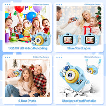 Carica l'immagine nel visualizzatore di Gallery, Bistfy Macchina Fotografica Bambini 48MP e 1080P HD Digitale Videocamera Obiettivo Doppio Selfie Fotocamera per Bambini 3-12 Anni Ragazzi e Ragazze, Schermo IPS con 32GB SD Scheda (Astronauti blu)