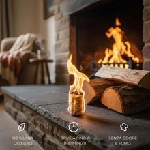 Carica l'immagine nel visualizzatore di Gallery, Horeca Candles Riccioli Accendifuoco Ecologico - Confezione da 250 Accendi Fuoco in Legna Arricchiti con Cera - Accensio