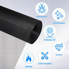 Carica l'immagine nel visualizzatore di Gallery, Tapvai Rete Zanzariera Ricambio 120 x 250cm Tagliabile Resistente(Nero)