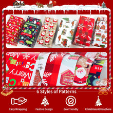 Carica l'immagine nel visualizzatore di Gallery, Niviy Carta Regalo Natale 6 fogli Carta Natalizia per Pacchi Inclusi Adesivi e Spago Carta Regali Natale per Bambini,Bambina(70x50cm)