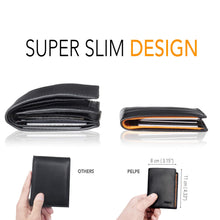 Carica l'immagine nel visualizzatore di Gallery, Portafoglio uomo slim - 100% pelle - piccolo, sottile - Porta soldi e carte di credito - Portacarte compatto