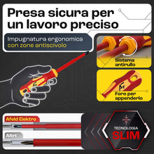 Carica l'immagine nel visualizzatore di Gallery, Set Cacciaviti Elettricista VDE Isolati, 3 Croce + 3 Taglio