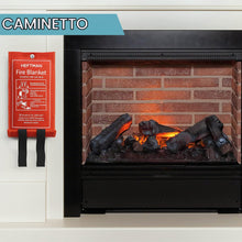 Carica l'immagine nel visualizzatore di Gallery, HEFTMAN Coperta Antincendio - Grande, Ignifuga in Fibra di Vetro con Manici in Cotone in Custodia Rossa - Antifiamma per