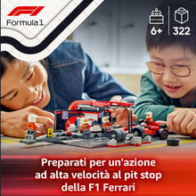 Carica l'immagine nel visualizzatore di Gallery, LEGO City Pit Stop e Meccanici con Monoposto Ferrari F1 - Kit Officina da Costruire con Macchina Giocattolo, Minifigure e Accessori, Giochi per Bambini da 6 Anni Fan delle Auto da Corsa Sportive 60443