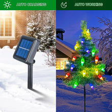 Carica l'immagine nel visualizzatore di Gallery, Albero di Natale con Luce Solare per Esterni, 4 Alberi con Catene Luminose, Luci Solari da Giardino 80LED C6, Decorazion