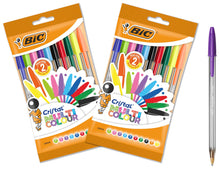 Carica l'immagine nel visualizzatore di Gallery, BIC Cristal Multicolour, Penne Colorate a Sfera, Punta Larga 1.6mm, 2 Confezioni x 10 Unità, Cancelleria Scuola, Casa e Ufficio