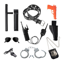 Carica l'immagine nel visualizzatore di Gallery, Dress up America Kids Police Agent Pretend Play Set – Accessori Per Costumi Da 10 Pezzi Con Distintivo, Cintura, Pistola