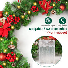 Carica l'immagine nel visualizzatore di Gallery, Ghirlanda Natalizia, CHOIGN 2.7M/9 Piedi Decorazioni Natalizie con Luci 30LEDs Alimentate Batterie, Ghirlanda Natale Decorazioni Artificiale per Porta, Camini,Scale,Decorazioni dell'albero di Natale