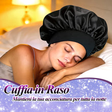 Carica l'immagine nel visualizzatore di Gallery, Cuffia Seta Capelli Notte Set di 2 Cuffia Capelli Seta, Cuffia Doccia Donna, Cuffia Notturna per Capelli Ricci e Lisci, 