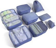 Carica l'immagine nel visualizzatore di Gallery, Organizer Valigia Set di 8 BillyBath Organizer valigia viaggio Cubi di Imballaggio lavanderia sacchetto dei Compressione Sacchetti organizer bag per i vestiti,Cosmetici,scarpe,Intimo, Blu (031)