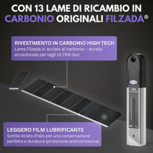 Carica l'immagine nel visualizzatore di Gallery, Filzada® 3x Taglierino Professionale Cutter con 13 Lame Carbon - Nitido