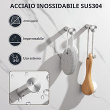Carica l'immagine nel visualizzatore di Gallery, SAYAYO Ganci Accappatoio Bagno in Acciaio Inox Gancio Appendiabiti Argento