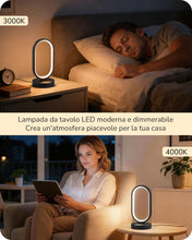 Carica l'immagine nel visualizzatore di Gallery, EDISHINE Lampada Comodino LED, Dimmer Touch, 3 Temperature di Colore, Nero