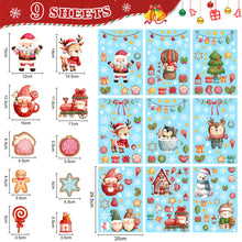 Carica l'immagine nel visualizzatore di Gallery, Adesivi Natalizi per Finestre,9 Fogli Vetrofanie Natalizie Riutilizzabili,Rimovibile Decorazioni Natalizie Vetrine Statici in PVC,DIY Stickers Natale Bambini per Addobbo Natale