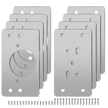 Carica l'immagine nel visualizzatore di Gallery, Piastra di Riparazione Della Cerniere 8 pezzi Staffe di Riparazione per Porte con 48 Viti Riparazione Della Cerniera Del
